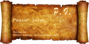 Peszer Ixion névjegykártya